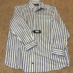 Men's Hart Shaffner Marx Blue Striped Shirt